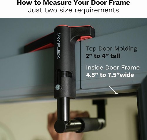 Jayflex CrossGrips Compact Pull Up Bar - Adjustable Door Frame Bar for Home Fitness | 250 lbs Capacity