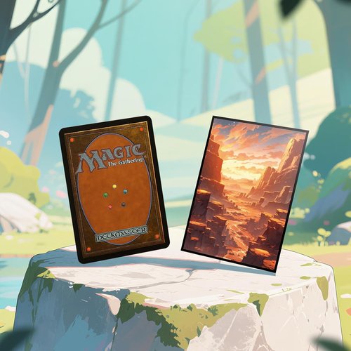 MTG Card Sleeves - Pleateau (Red White) - Ultra Clear Front & Matte Back - 100 Count Standard Size TCG Art Sleeves