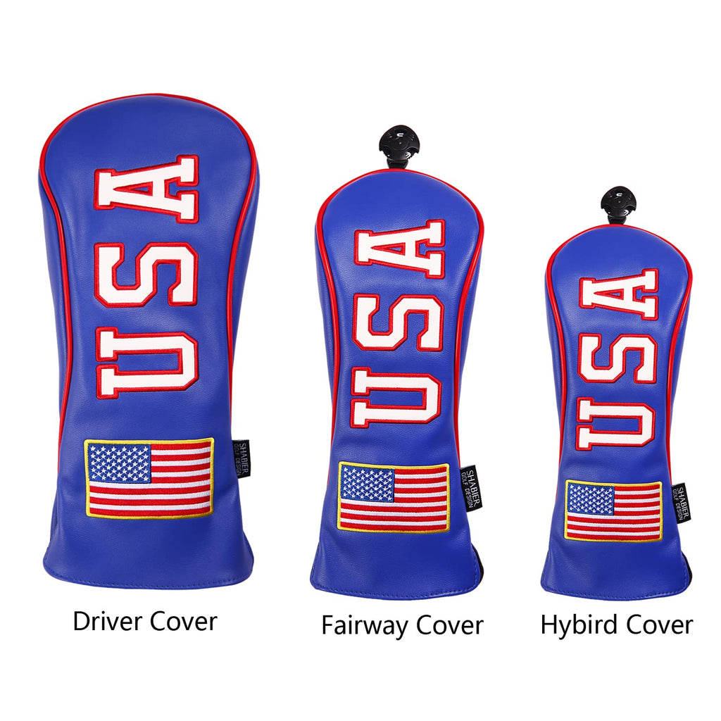 USA Stars and Stripes White Vintage Retro Patriotic Driver Fairway Hybird Wood Cover (Driver Cover)