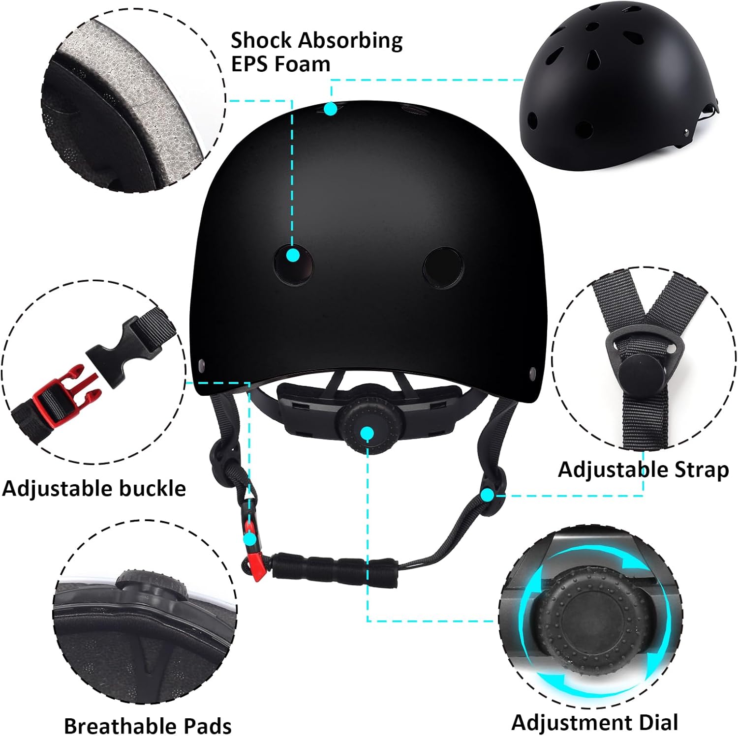 Skiennix Kids Toddler Bike Helmet - Adjustable Multi-Sport Safety Gear for Boys & Girls | 2 Sizes Available