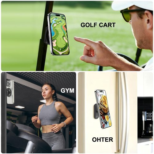 Arttodo Magnetic Golf Cart Phone Holder, Golf Cart Phone Mount Compatible with MagSafe iPhone 17 16 15 14 13 12 Series, Fit for EZGO, Club Car, Golf Accessories for Men Women