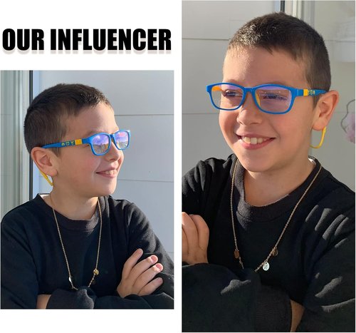 DUCO Blue Light Glasses for Kids - Anti-Glare Eyewear with Strap for Ages 6-10 | Stylish & Comfortable