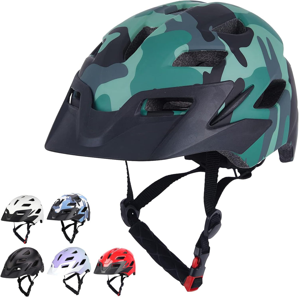 Skiennix Kids Bike Helmet - Adjustable Toddler & Youth Design with Detachable Visor & LED Light | Multi-Sport Use for Ages 3-12