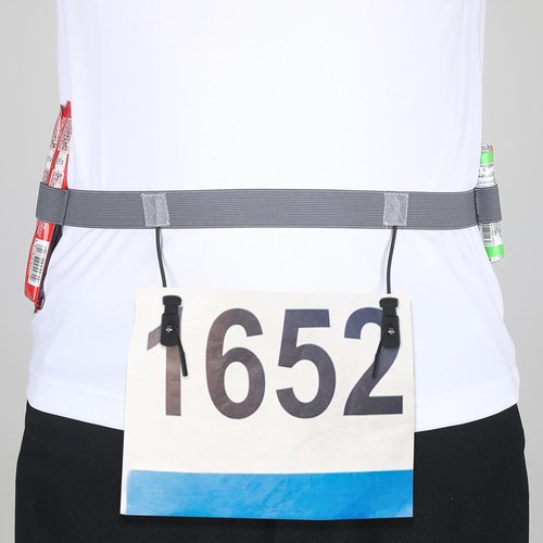 JOVITEC Race Number Belt - 2 Pack with 6 Gel Loops for Running, Cycling & Triathlon