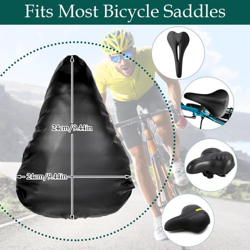 GEEHUA Bike Seat Covers, 2Pcs Waterproof Bicycle Seat Cover Bicycle Saddle Rain Dust Cover with Elastic Bike Seat Sun Dust Protector Washable Bike Seat Cushion Cover for Women Men City Mountain