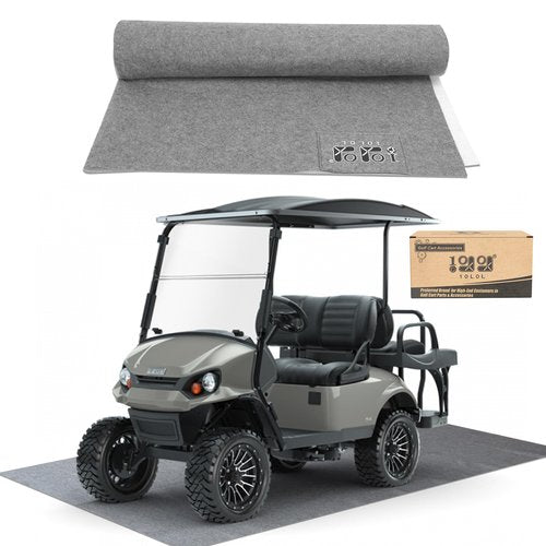 10L0L Golf Cart Parking Garage Floor Mats, 8.85 Ft x 5.0 Ft Oil Absorbent Floor Mat for Yamaha, EZGO, Club Car, ICON, Advanced EV, ATV
