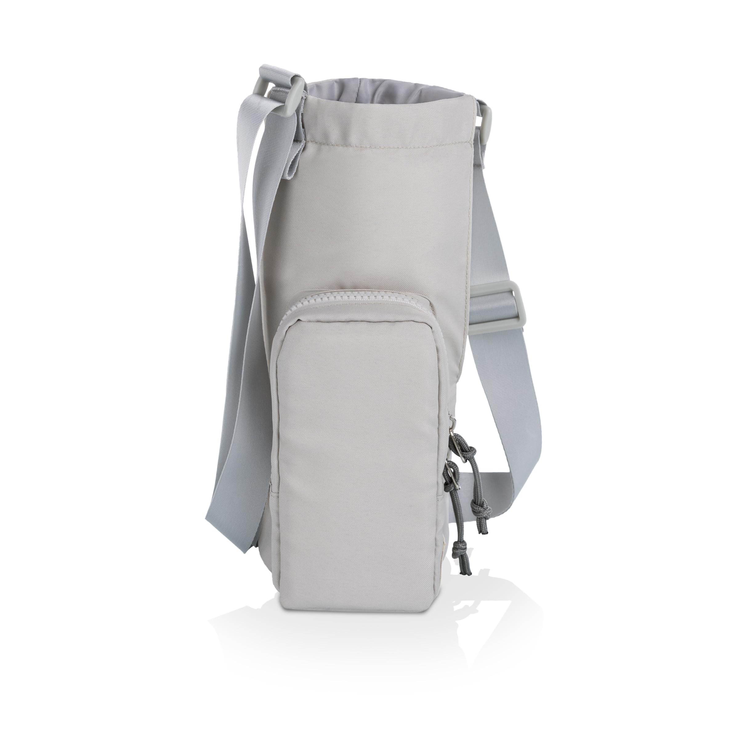 PICNIC TIME Eclipse 40 oz Tumber Tote, Drink Carrier Crossbody Bag, Water Bottle Holder with Shoulder Strap and Phone Pocket, (Gray)