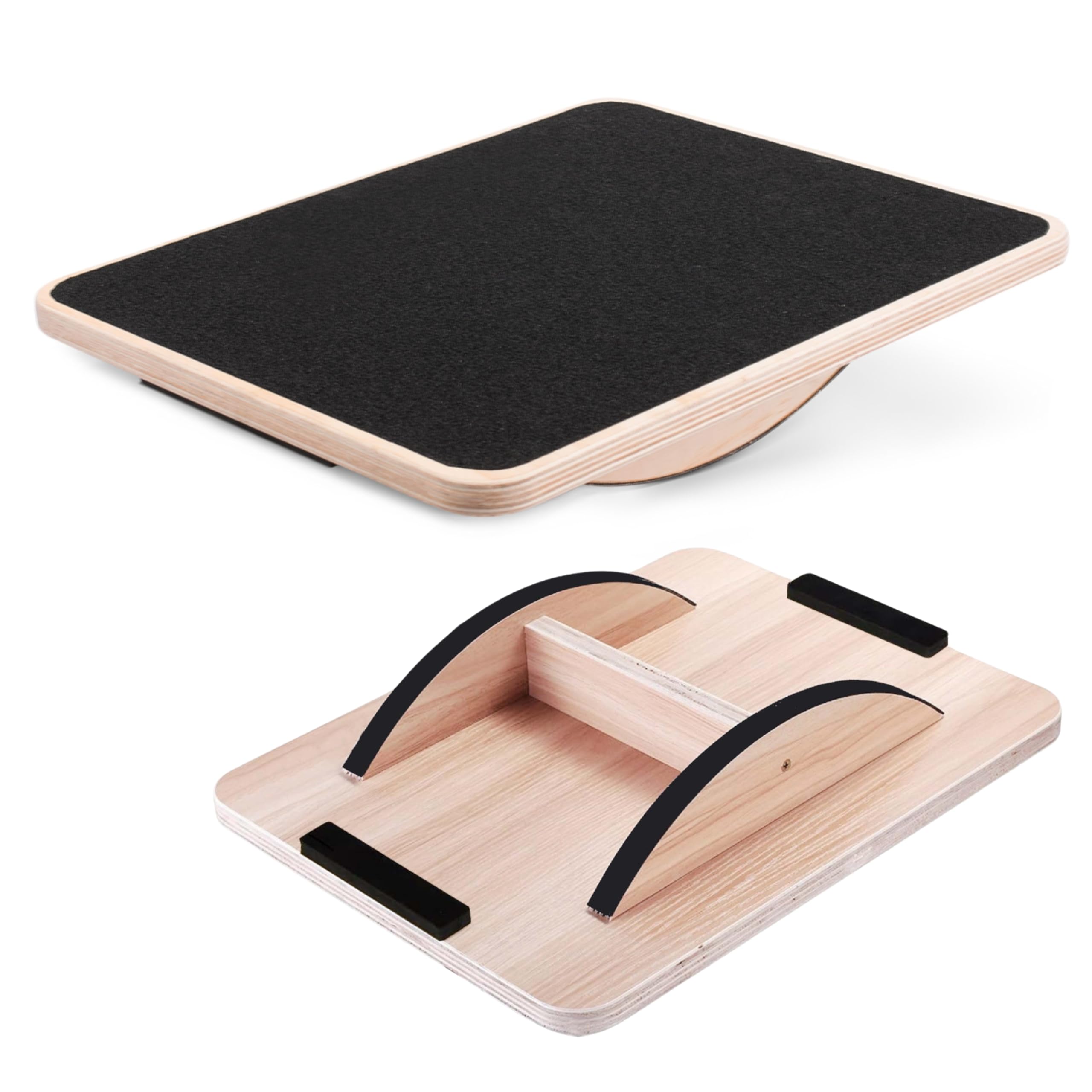 Yes4All Professional Rocker Balance Board for Physical Therapy | 17.5” Wooden Rocker Board for Balance & Rehabilitation Exercises (Black)