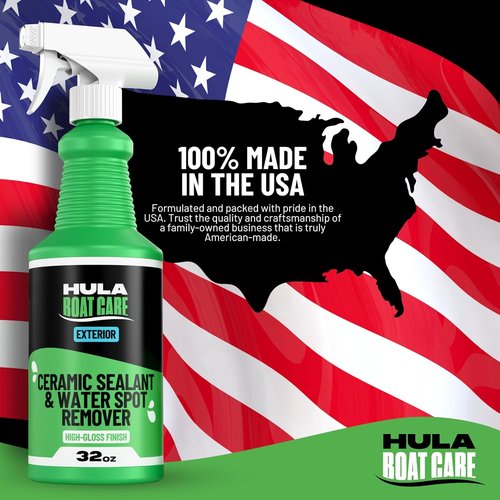 Hula Water Spot Remover for Boats - 32 oz Ceramic Sealant for Daily Maintenance & High-Gloss Finish