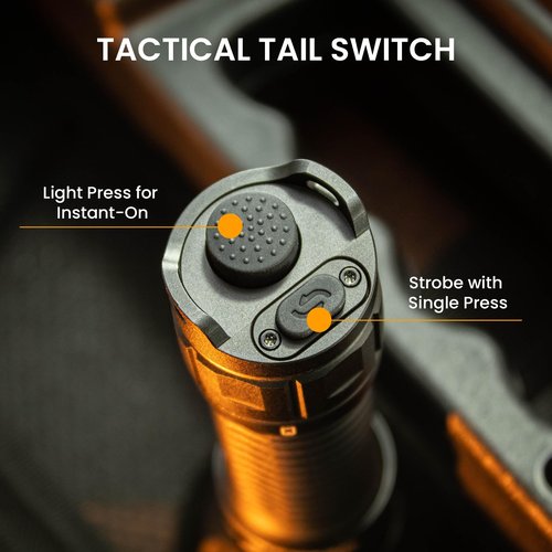 Sofirn Tactical Flashlight High Lumens – 3162ft Ultra-Long Throw Spotlight, 2000 Lumens Searchlight with Dual Tail Switch, Hidden USB-C Rechargeable, IPX8 Waterproof for Hunting, Camping, Emergency