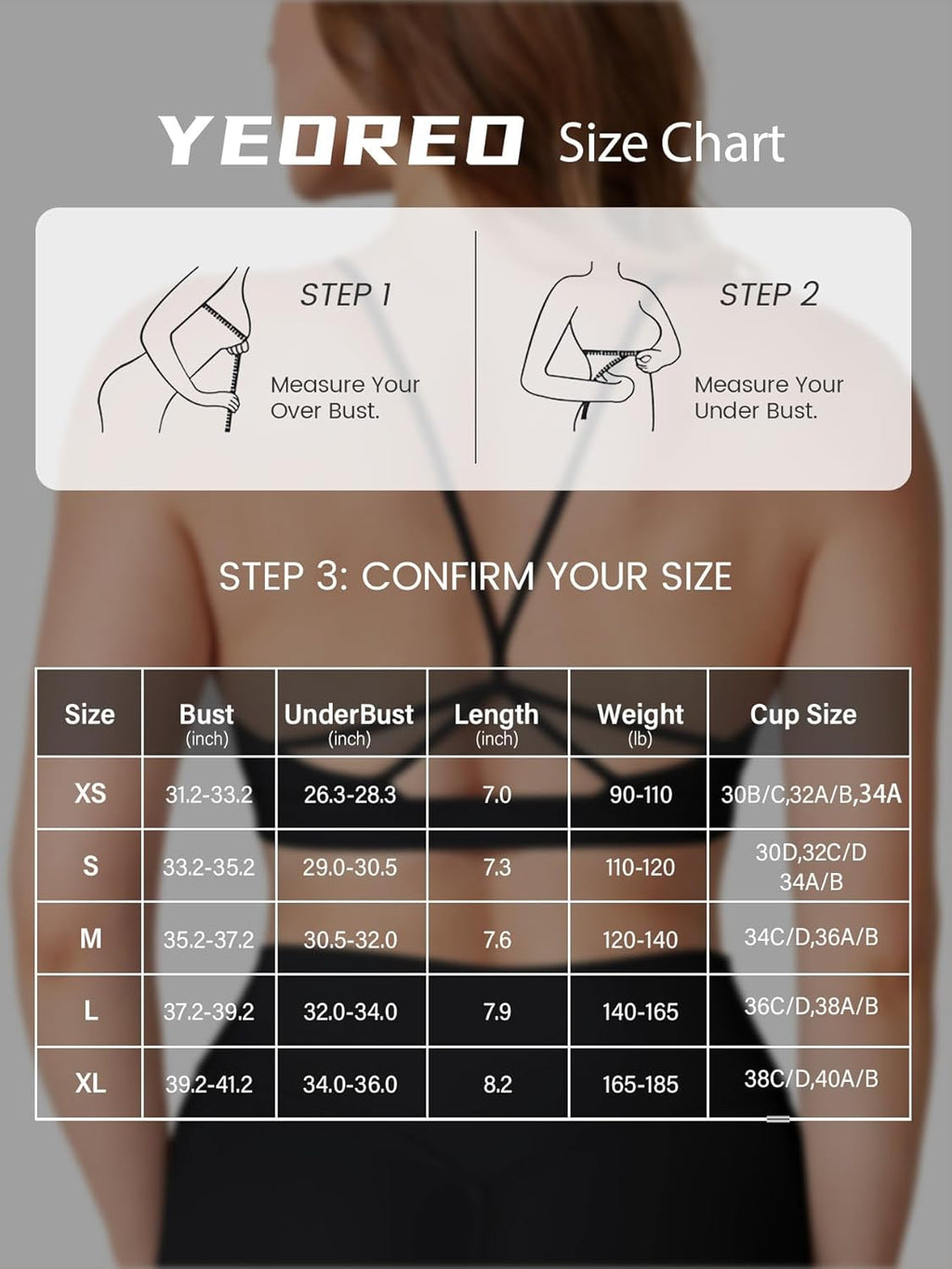 YEOREO Yaciny Y-Back Sports Bra for Women | Strappy V-Neck Padded Gym & Yoga Top