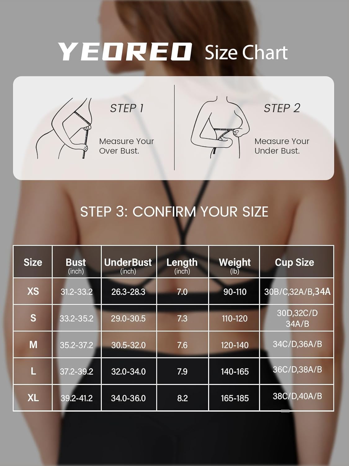 YEOREO Yaciny Y-Back Sports Bra for Women | Strappy V-Neck Padded Gym & Yoga Top