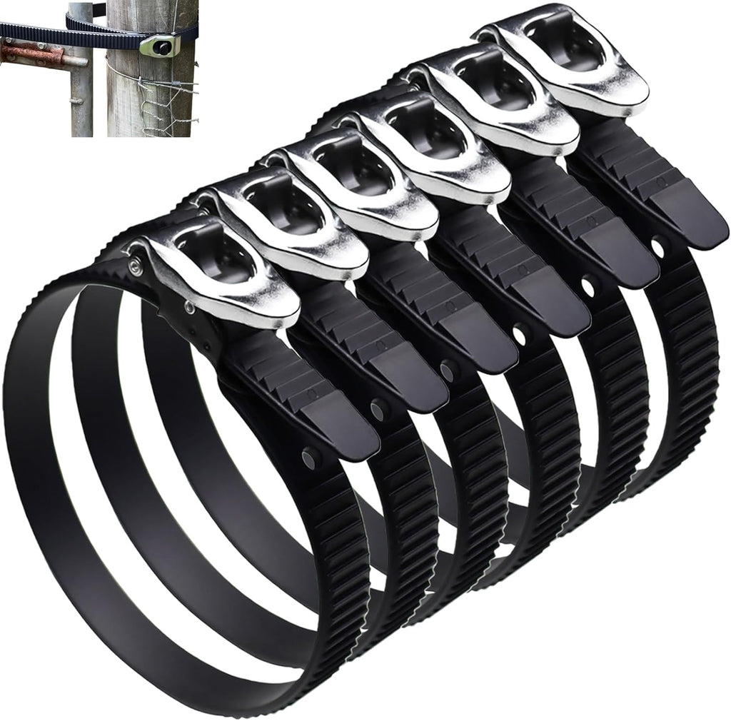 Skiennix Heavy Duty Reusable Ratcheting Cable Ties - Adjustable Stainless Steel Buckle | 20 Inch, 6 Pack