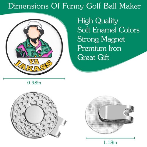 Jecten Funny Magnetic Ball Markers Clips, Distinctive Golf Ball Markers for Putting Green, Golf Ball Marker Hat Clips Magnet for Golf Lovers Gifts Golfing Accessories