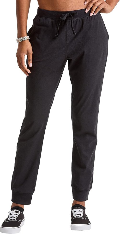 Hanes Women's Joggers - 100% Cotton Jersey Sweatpants with 29" Inseam | Comfortable Fit