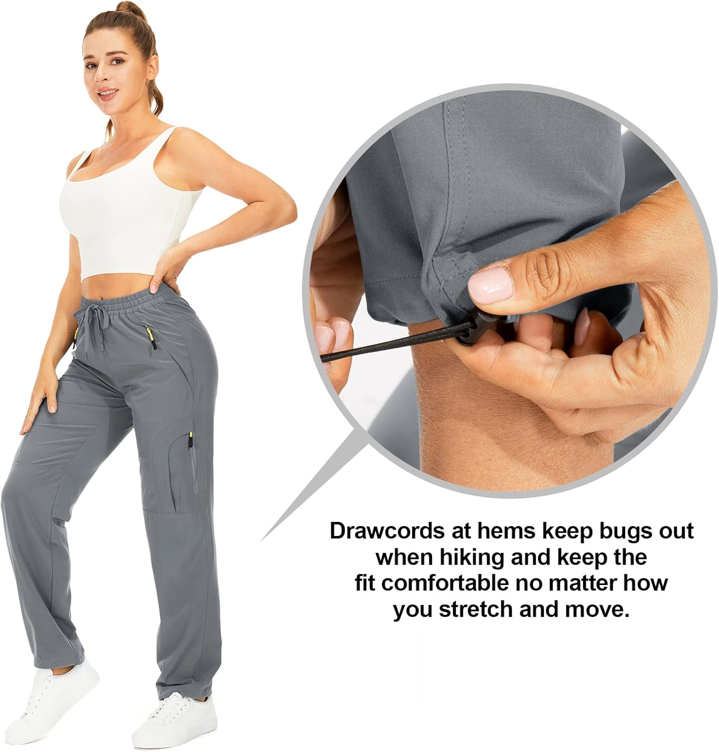 Skiennix Women's Hiking Pants - Quick-Dry, Lightweight, UPF 50 | Travel & Safari Cargo with Zipper Pockets