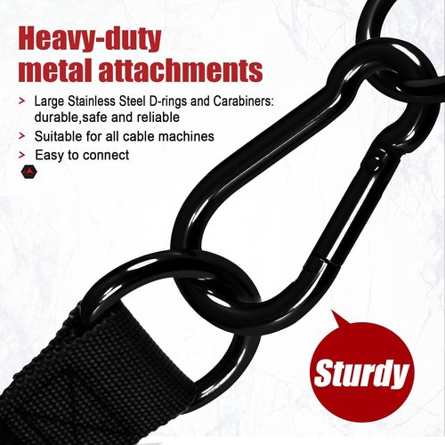 Heavy Duty Gym Workout Handle Attachments - Anti-Slip Rubber Grips for Cable Machines & Pulley Systems