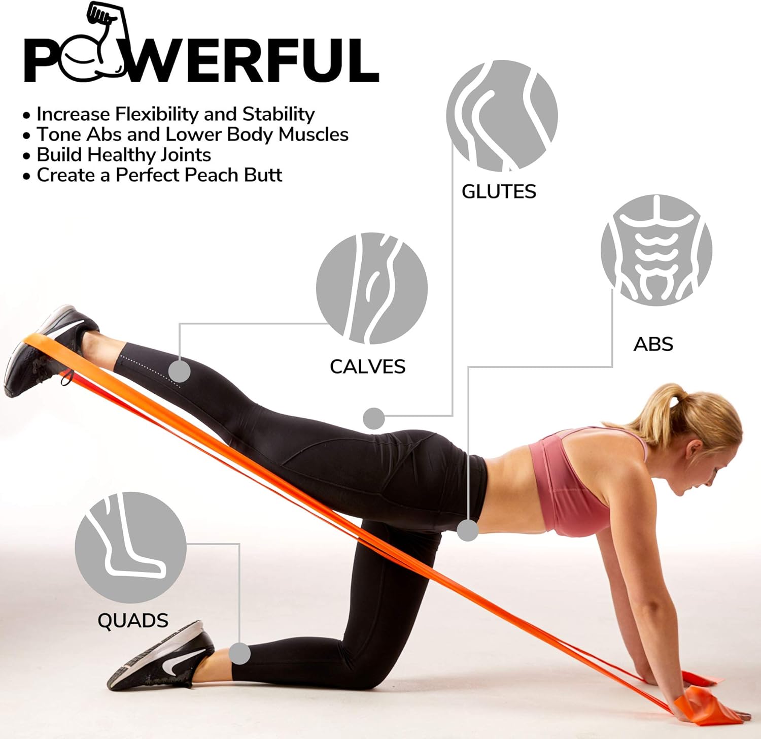 Skiennix Resistance Bands - 7Ft Long Latex-Free Workout Bands with Carry Pouch & Door Anchor