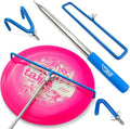 Rogue Iron Sports Disc Golf Retriever Pole Telescoping Disc Golf Accessories Grabber 16 inches to 16ft (Blue, 1, Inches, 1, Inches, 1, Inches, 16.00, Inches, 1, Inches)