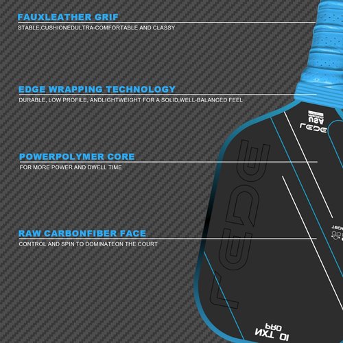Cold-Pressed Pickleball Paddles, Carbon Fiber Pickle Ball Rackets,The Pickleball Paddle Designed for Ultimate Spin & Consistency | Pickleball Gifts