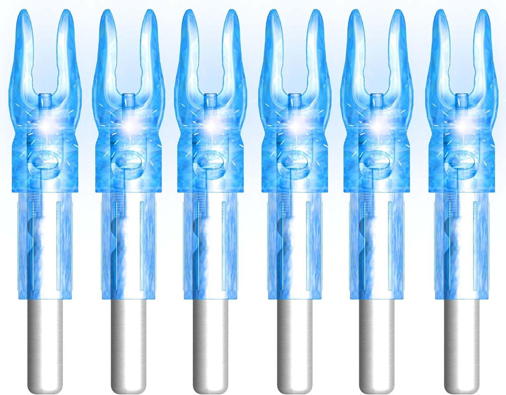Skiennix LED Lighted Nocks for Arrows - 6PCS Set with Multiple Inside Diameters & Screwdriver Included
