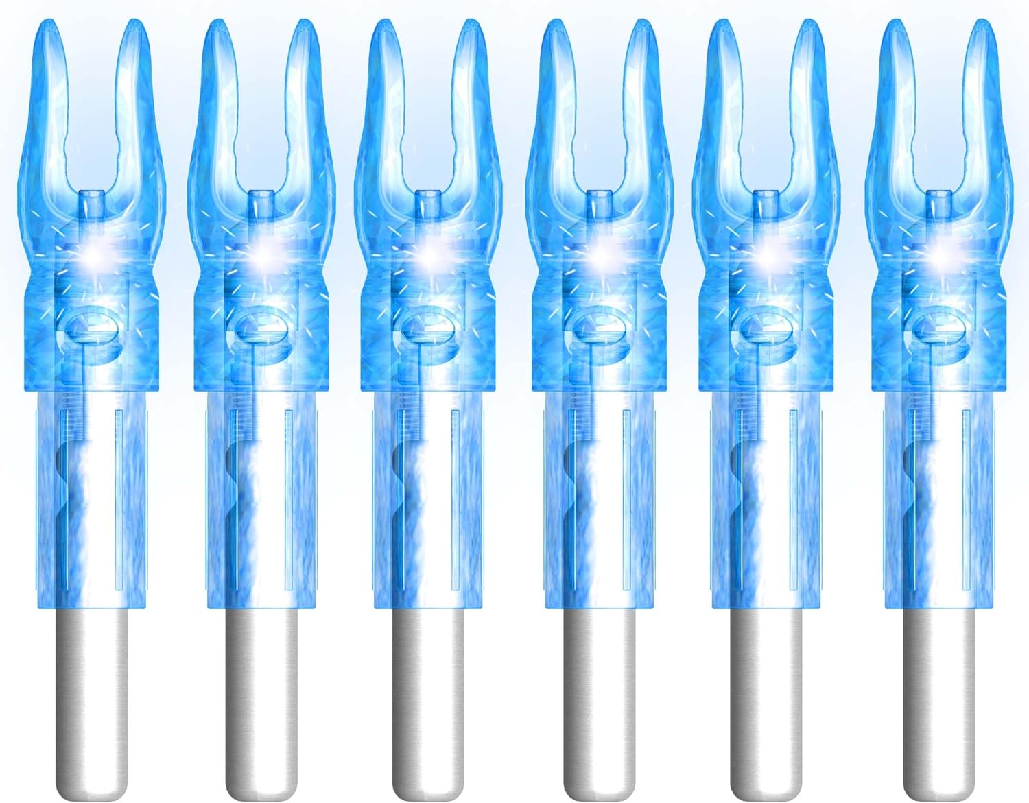 Skiennix LED Lighted Nocks for Arrows - 6PCS Set with Multiple Inside Diameters & Screwdriver Included