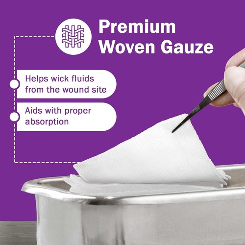 4x4 Gauze Pads | 100% Cotton Non-Sterile Woven 8 Ply - 200 Count for Wound Care & First Aid