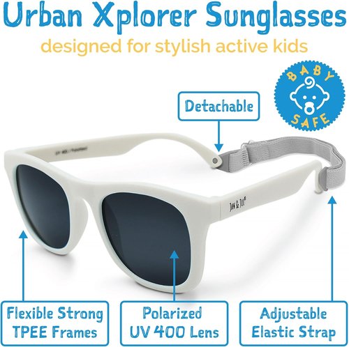 JAN & JUL UV-400 Polarized Sunglasses for Kids | Flexible Design with Adjustable Strap