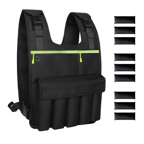 Adjustable Weighted Vest 2-18 LB, Soft and Washable to Keep Clean after Workout, Large Size Weighted Vest for Men and Women with Shoulder Pad, Chest Pocket for Phone and Keys