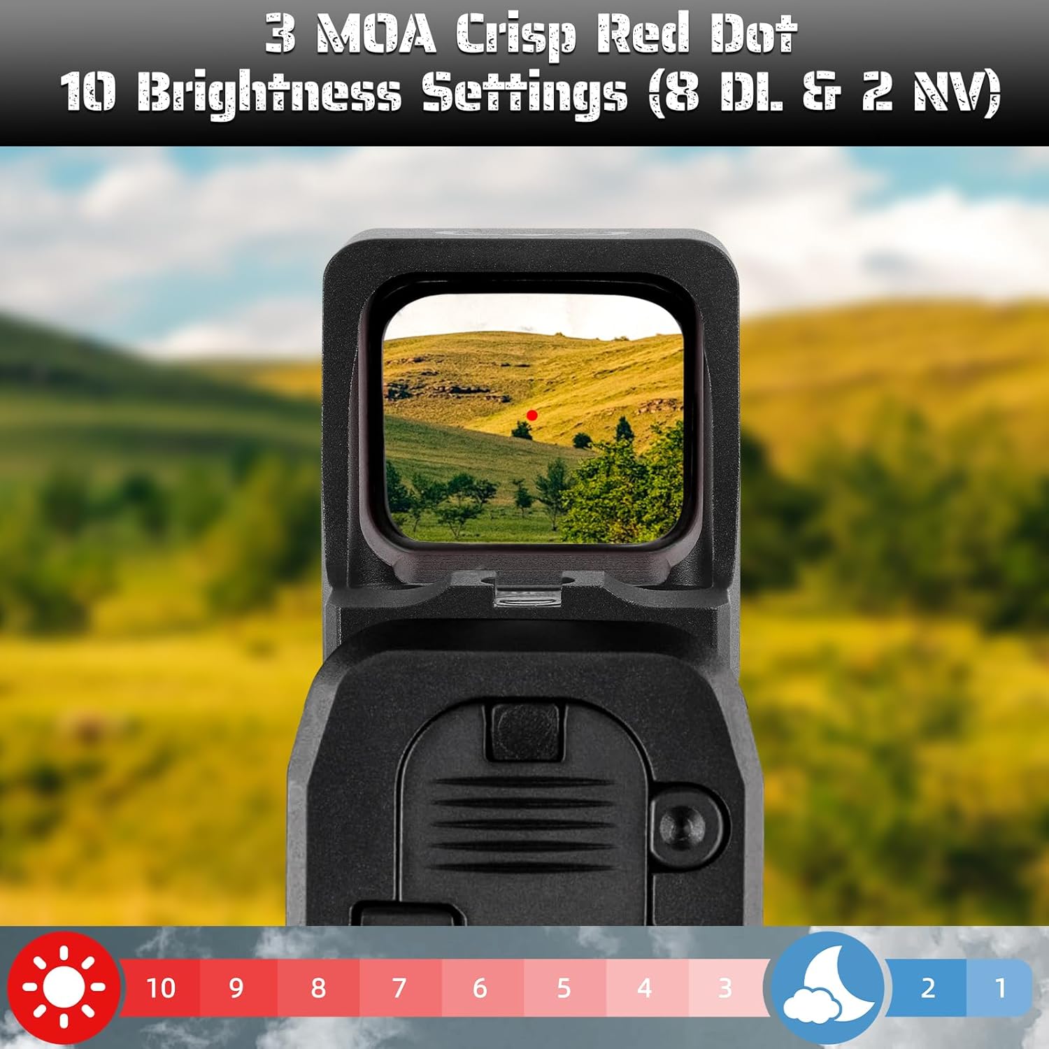 TYTO-R Red Dot Sight - 2.5 MOA Shake Awake Open Reflex Optic for Full-Sized Pistols | 1x24.5mm Lens