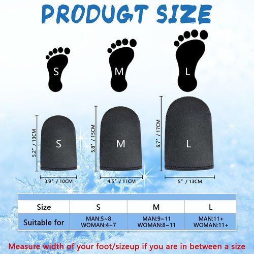 KAHIT Neoprene Toe Covers 2 Pairs 3mm Reusable Toe Warmers Toe Warmers Reusable Heated Toe Warmers Ice Bath Toe Covers Toe Warmer Socks Heated Toe Socks Toe Covers for Ice Bath(2 Pairs-Black-M)
