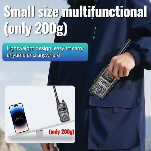 Baofeng Radio UV-5R Mini Ham Radio Long Range Two Way Radio NOAA Weather Radio Rechargeable Walkie Talkies Dual PTT APP Programming Copy Frequency 999CH with USB-C Charging Survival Radio