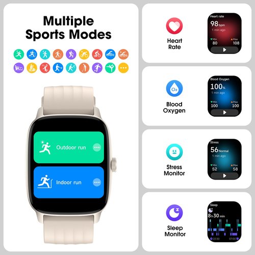 Pedometer Watch No APP/Phone Required, Waterproof Fitness Tracker Watch with Heart Rate Monitor, Large Screen with Pedometer, Sleep Tracking, Calories & Step Counter, Smart Watches for Women Men