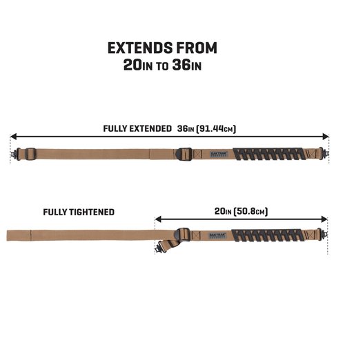 Allen Company Baktrak Traction Web 36″ Rifle Sling w/ 500lb‑Rated Swivels – Slim, Non‑Slip Pad - Tan/Black