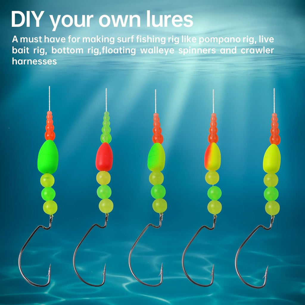 Skiennix Bullet Fishing Foam Floats - Durable Snell Float for Spinner Rig Making | 60 PCS Yellow