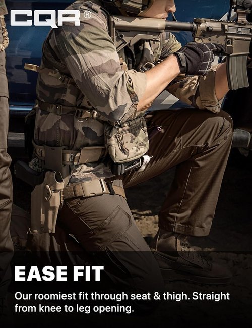 CQR Men's Tactical Pants - Lightweight Water-Resistant Ripstop Cargo Design | Ideal for Hiking & Outdoor Work