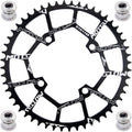 YBEKI Pro-Grade 104BCD Chainring (30-52T) CNC 7075-T6 Aluminum Narrow-Wide MTB/Road Round Oval Bike Chainwheel | Shimano/SRAM 8-11 Speed Compatible | 573MPa Strength (Black Round, 42T)