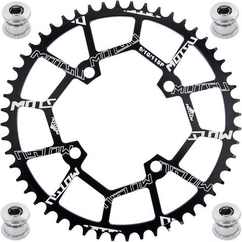 YBEKI Pro-Grade 104BCD Chainring (30-52T) CNC 7075-T6 Aluminum Narrow-Wide MTB/Road Round Oval Bike Chainwheel | Shimano/SRAM 8-11 Speed Compatible | 573MPa Strength (Black Round, 42T)