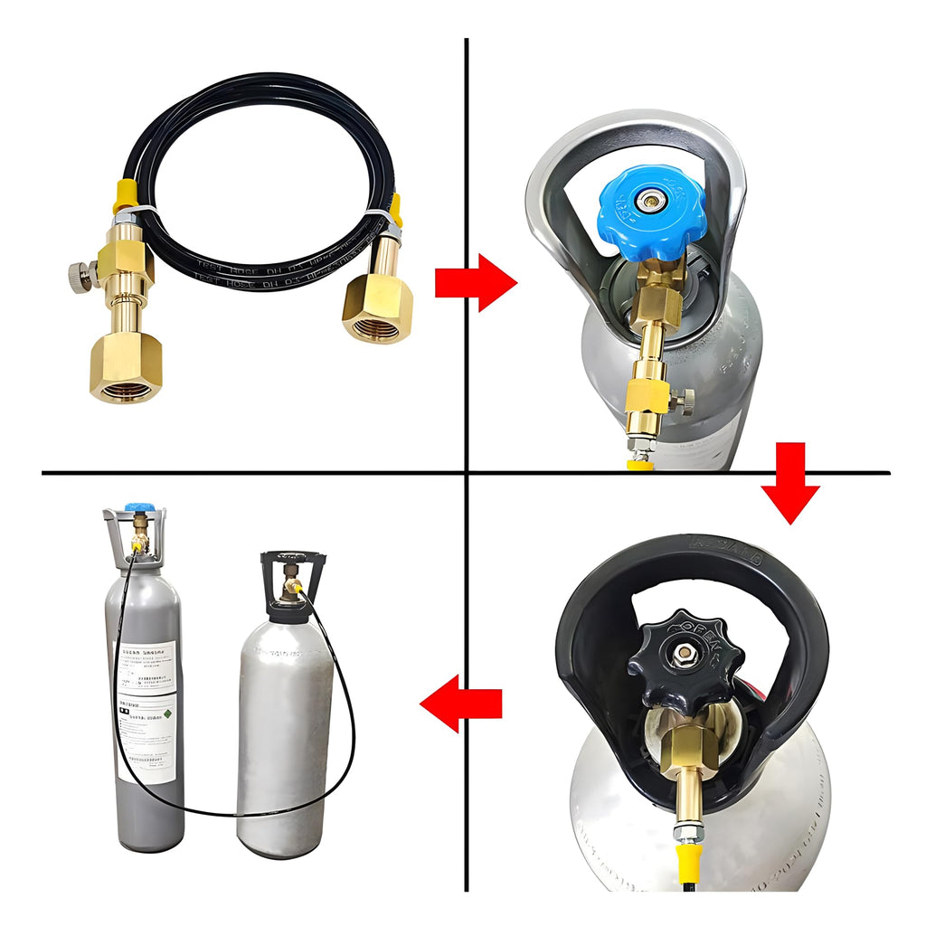 New CO2 Tank Refill Adapter Hose, Easily Fill Small Tanks from Larger Co2 Tanks,60inch Hose with CGA320 Thread