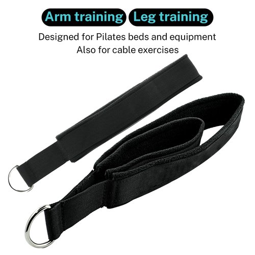 HYVAWO Pilates Straps Soft Padded 1 Pair Double Loop Straps D-Ring for Reformer Home Gym Workout Accessories Fitness Yoga Exercise