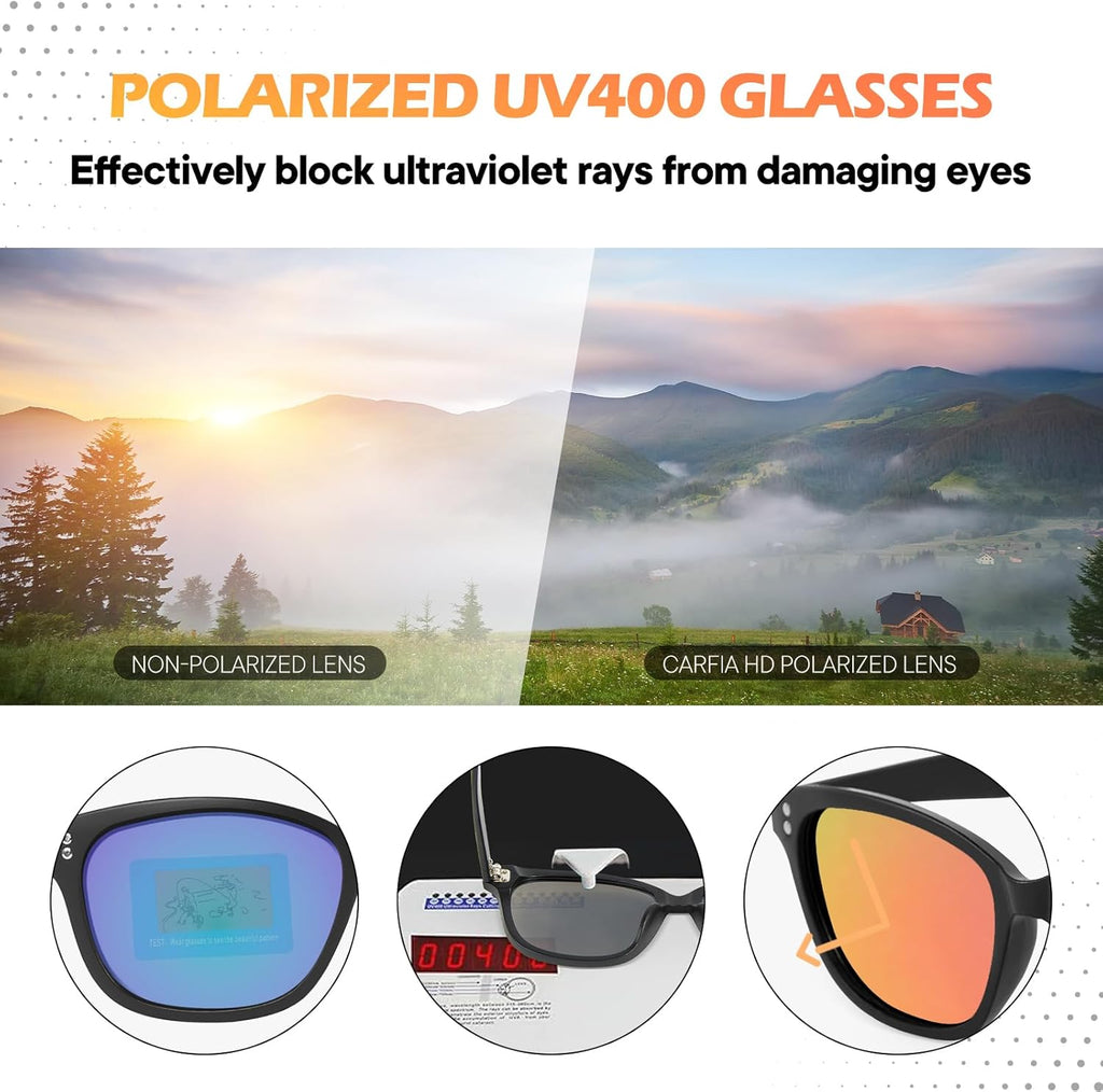Polarized Sunglasses for Teens - UV400 Protection, Color Mirror Lenses, Matte Frame for Small Faces