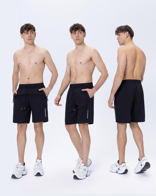 JWJ Men's Athletic Gym Shorts - Lightweight Quick-Dry Running & Basketball Shorts with Zipper Pockets