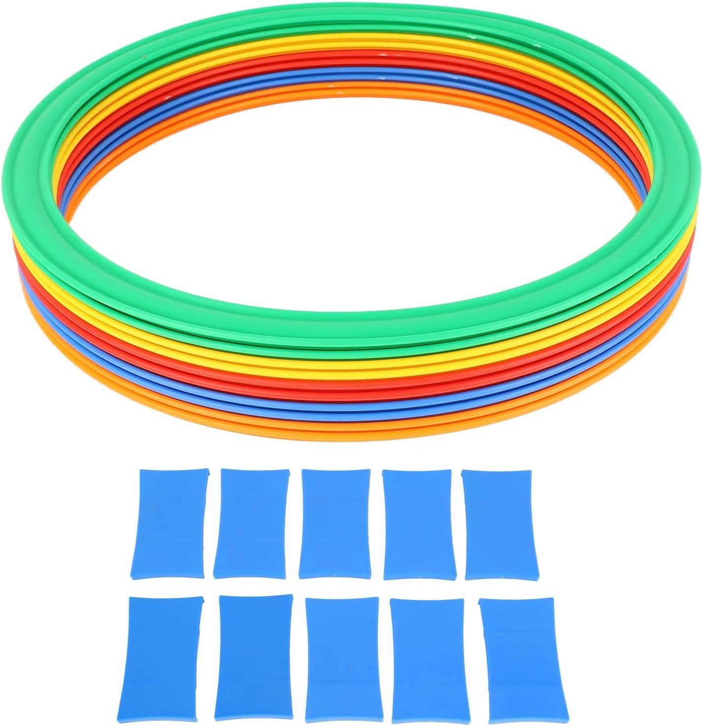 Sports Speed Ring Set - 10 Agility Rings with 10 Buckles for Enhanced Outdoor Training | 28cm