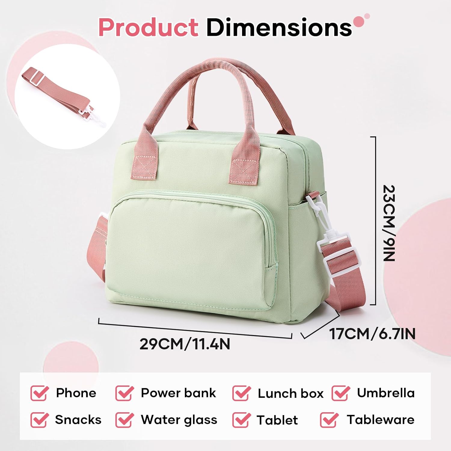 Skiennix Cute Lunch Bag - Corduroy Insulated Tote for Women | Reusable Cooler for Work & Travel