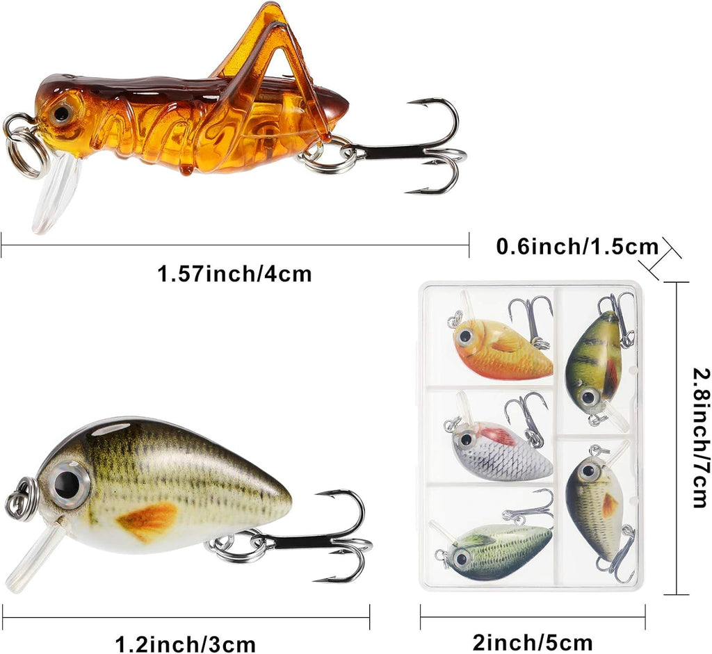 Skylety Mini Fishing Lures - 10-Piece Hard Bait Set for Freshwater & Saltwater | Perfect for Trout, Bass, Perch