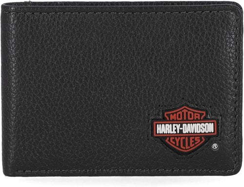 Harley-Davidson Genuine Leather RFID Blocking Wallet - Stylish & Secure Design for Men