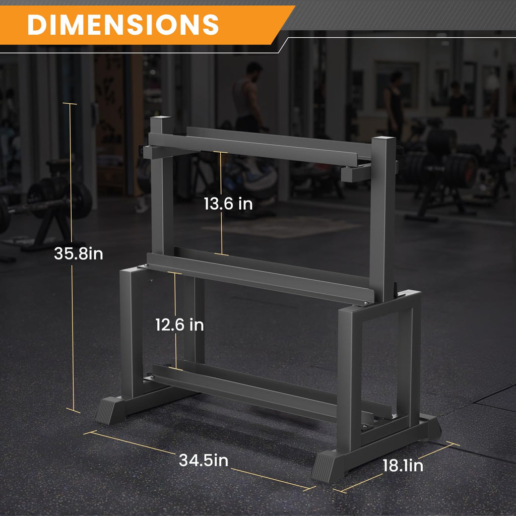 VOPEAK 1100LB Capacity Dumbbell Rack - 3-Tier Heavy Duty Weight Rack & Dumbbell Stand for Home Gym, Adjustable Storage Organizer for Dumbbells, Kettlebells, Space-Saving Weight Stand-(Rack Only)