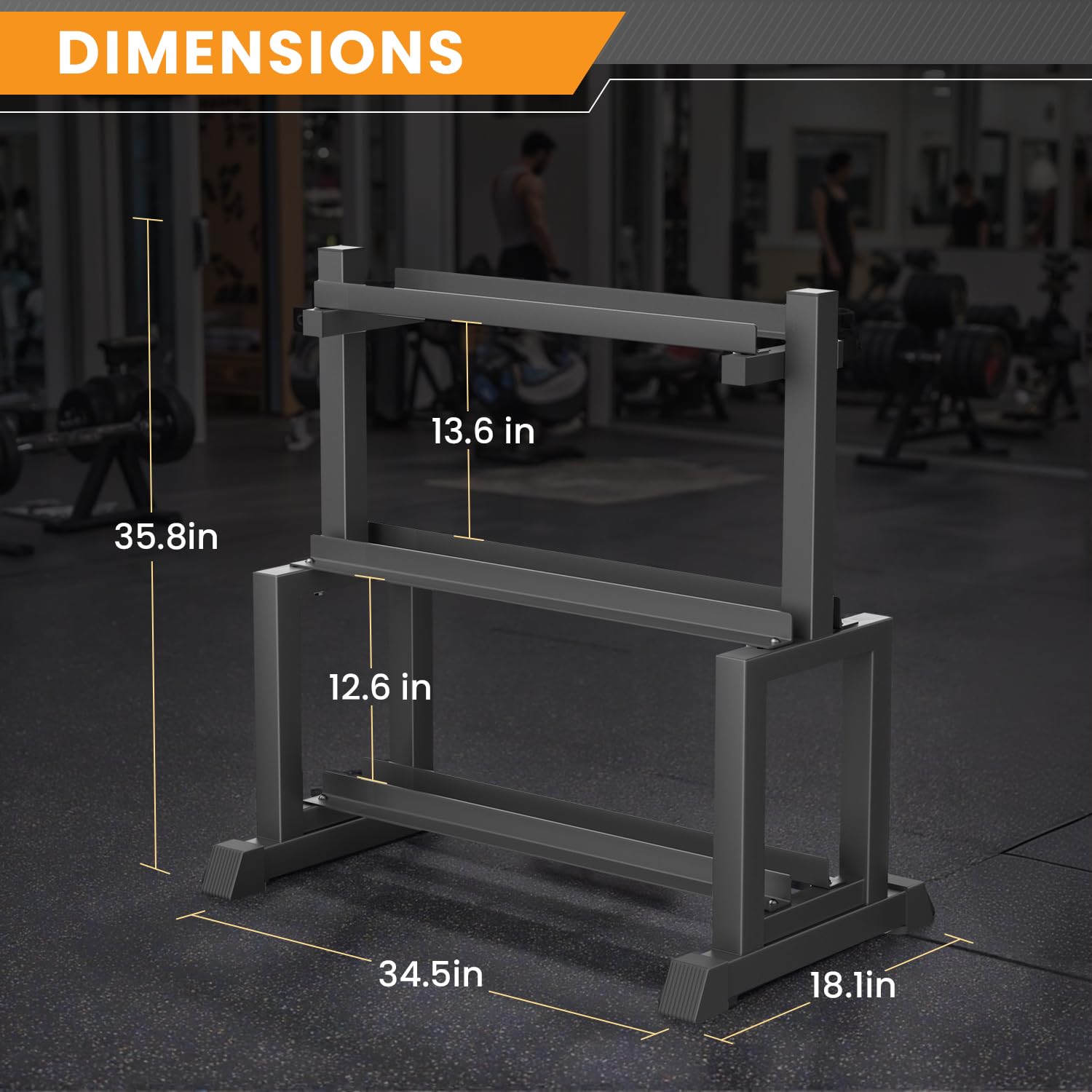 VOPEAK 1100LB Capacity Dumbbell Rack - 3-Tier Heavy Duty Weight Rack & Dumbbell Stand for Home Gym, Adjustable Storage Organizer for Dumbbells, Kettlebells, Space-Saving Weight Stand-(Rack Only)