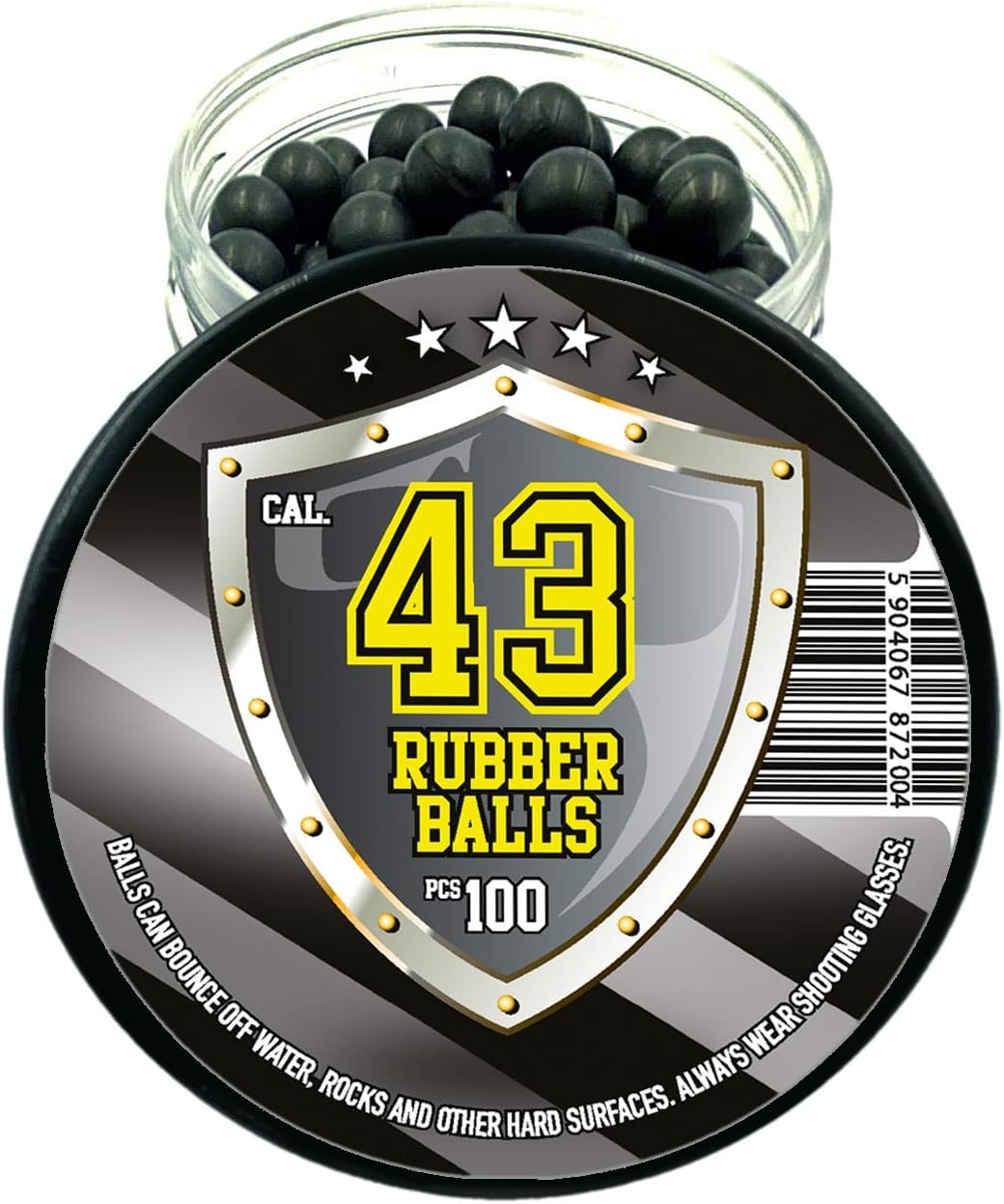 Skiennix .43 Caliber Hard Rubber Paintballs - 100 Reusable Projectiles for Home Defense & Training