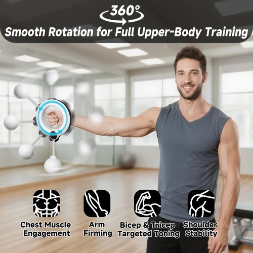 Rocalt Arm and Shoulder Workout Equipment for Men and Women, 360° Hand-Crank Forearm Trainer, Shoulder and Chest Exercise Equipment, Home Fitness Equipment and Gym Workouts